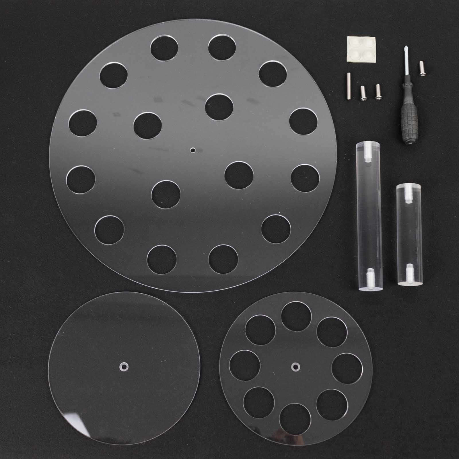 2 Tier Acrylic Round Ice Cream Cone Holder Clear - Sturdy Appetizer Dessert Display Stand with 24-Slots for Easy & Stylish Event Party Table Setup 12"