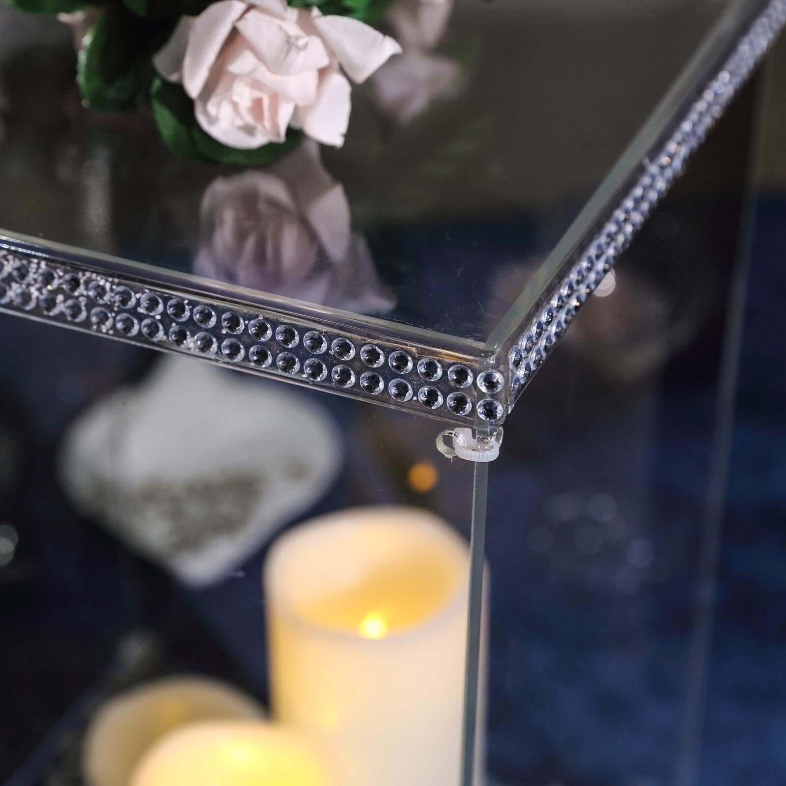 24" Clear Acrylic Display Box, Transparent Pedestal Riser with Interchangeable Lid and Base