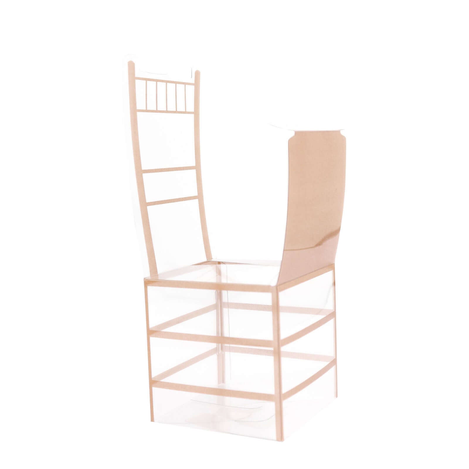 25 Pack Clear and Gold PVC Chiavari Chair-Shaped Party Favor Candy Gift Boxes - 2"x5"