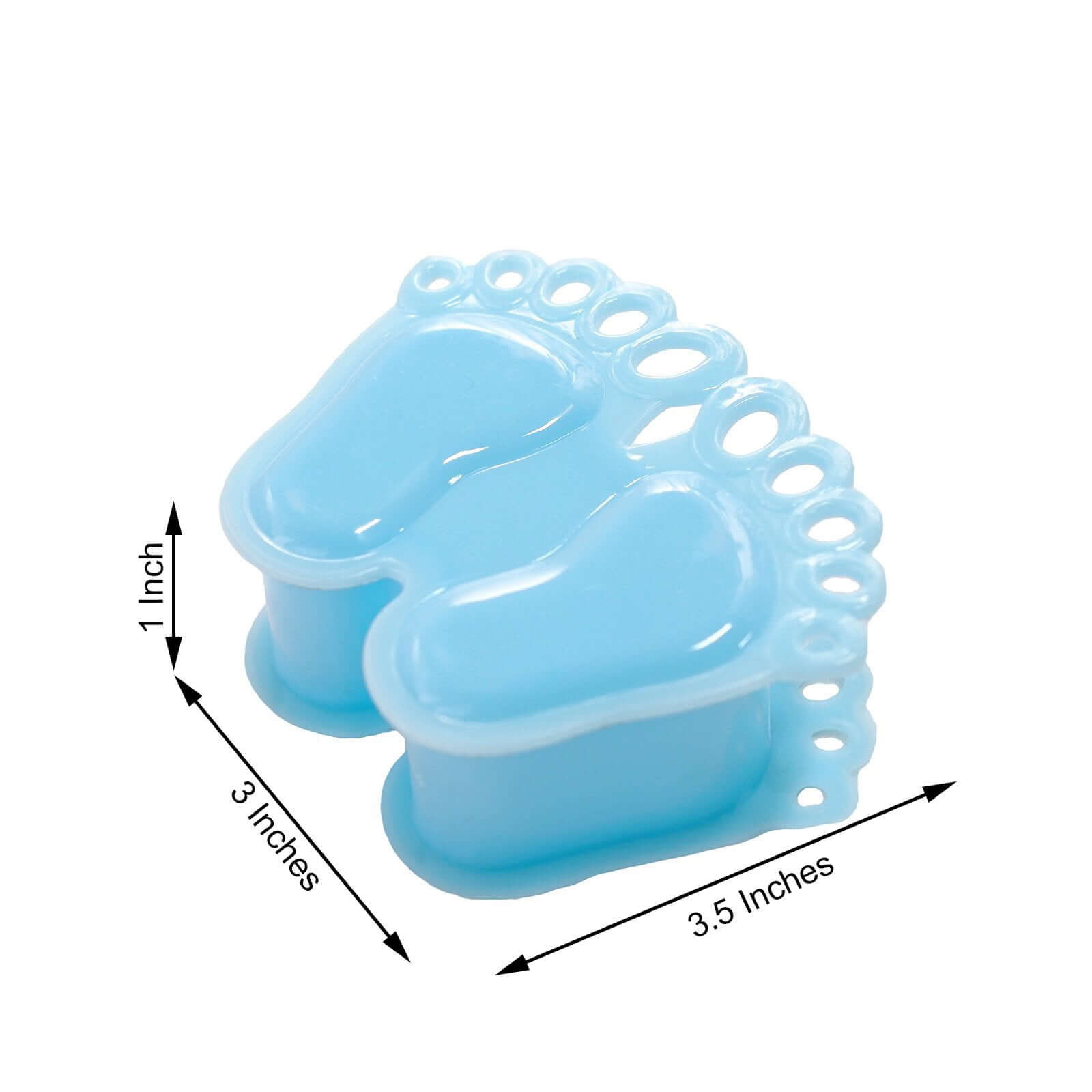 12-Pack Fillable Mini Candy Container in Baby Feet Style Light Blue - Unique Candy Treat Favor Boxes for Baby Shower 3.5"
