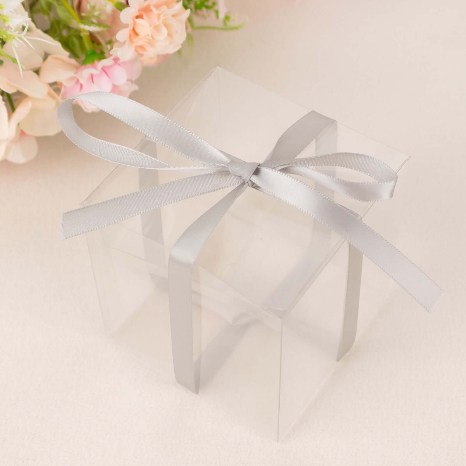 100 Yards 3/8" Silver Single Face Decorative Satin Ribbon