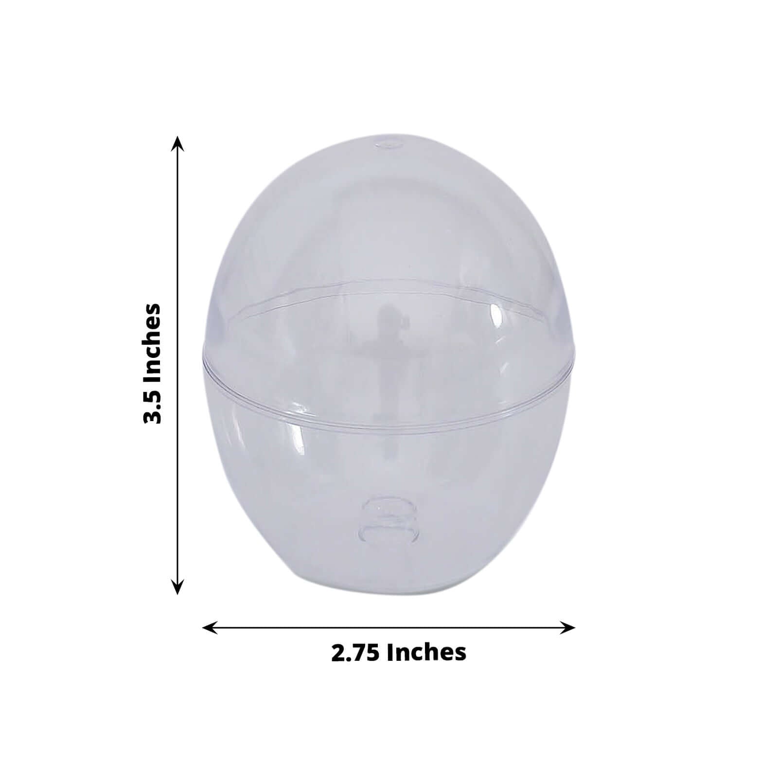 12-Pack Plastic Party Favor Cup Containers Clear Egg Shape Design 4oz