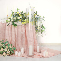 2-Pack Glass Flower Vases Cylinder Design Heavy Duty Clear - Stylish Centerpieces for Weddings 40"