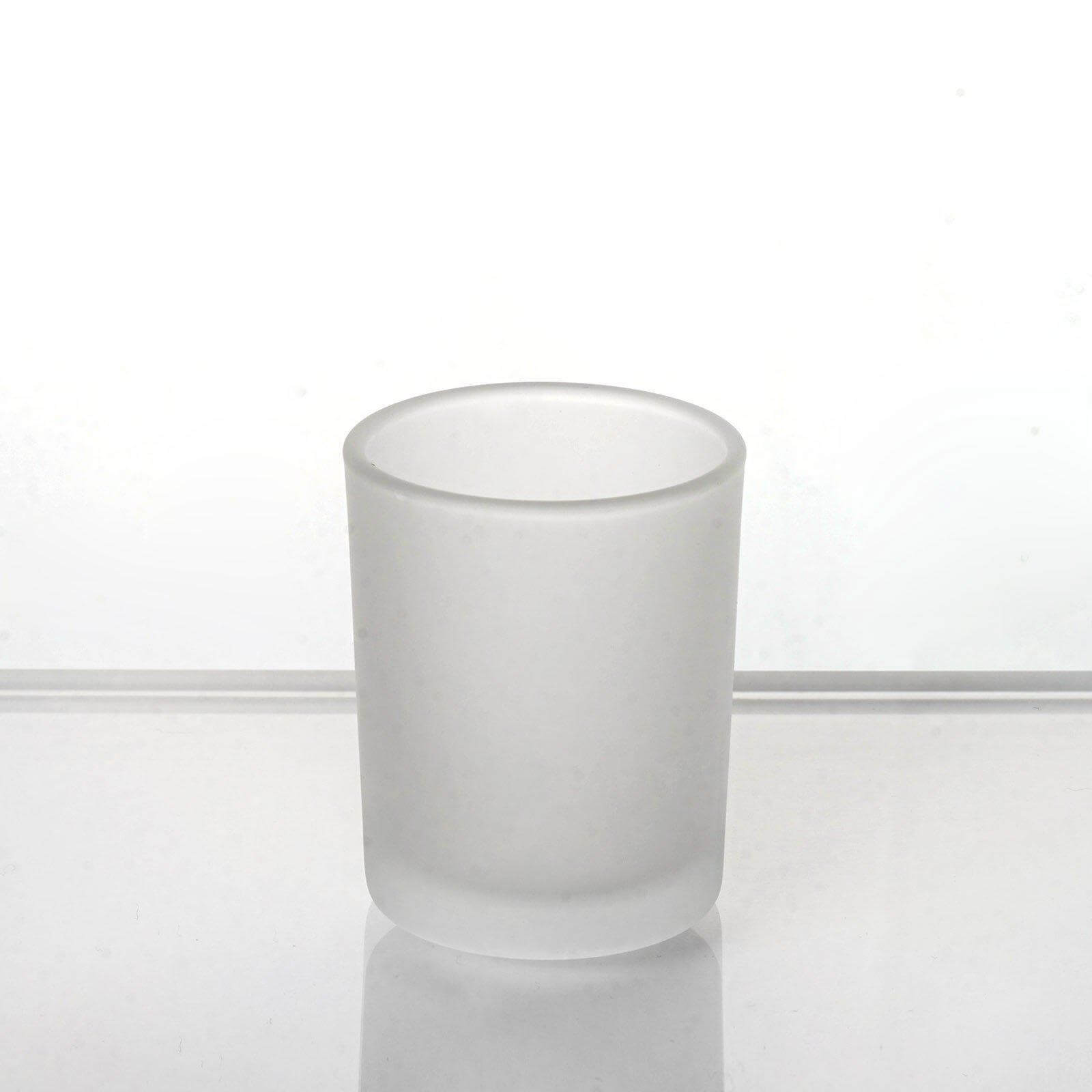 12-Pack Glass Votive Candle Holders Frosted - Tealight Holder Set for Weddings and Events 2.5"