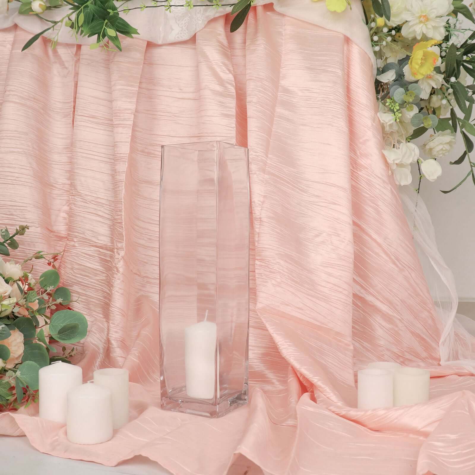 6-Pack Glass Cylinder Vases Square Clear - Durable Heavy Duty Floral Centerpieces for Weddings 16"