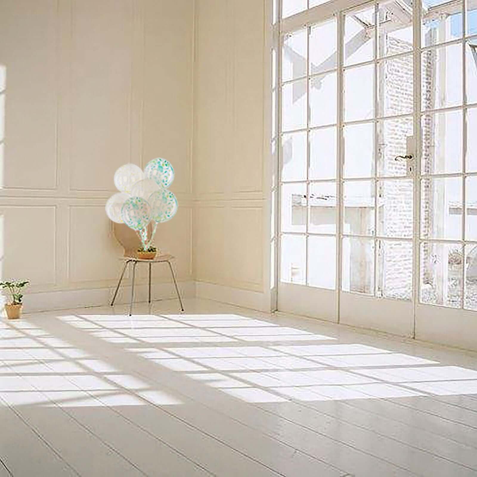 2 Pack 20" Clear Green Leaf Print Bobo Bubble Balloons, Transparent PVC Balloons