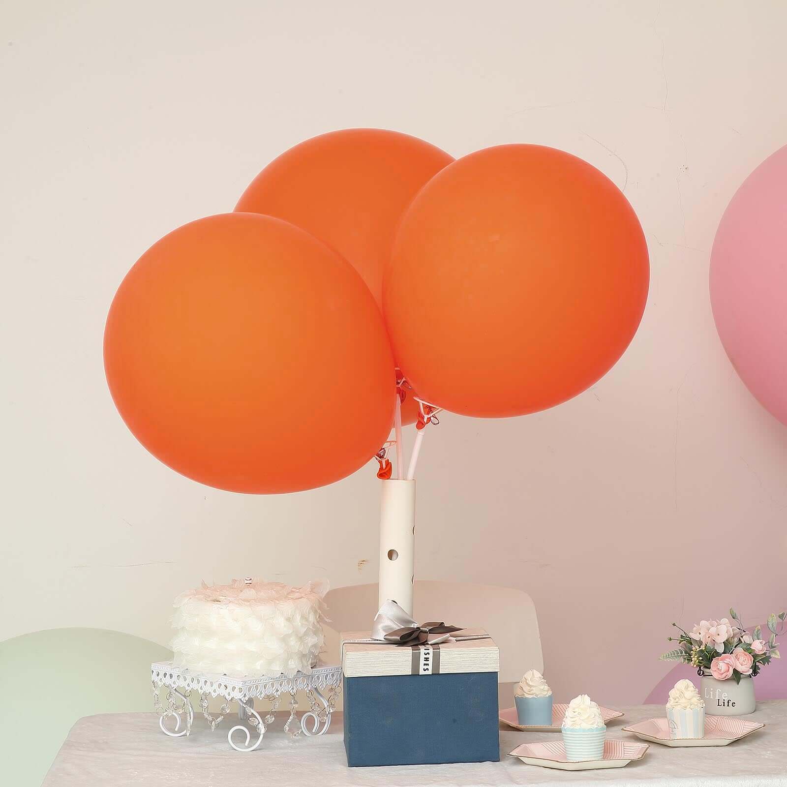 10 Pack 18" Matte Pastel Orange Helium or Air Latex Party Balloons