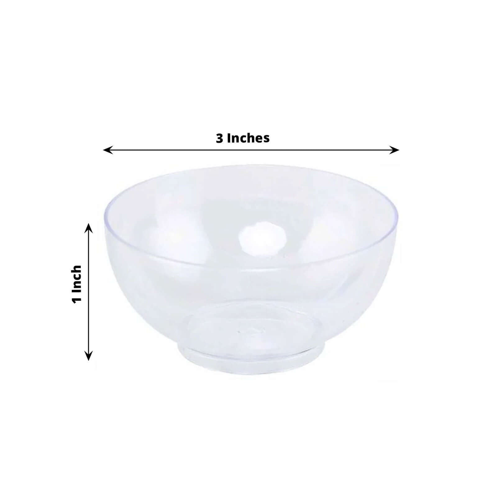 24-Pack Plastic Mini Dipping Bowls Clear - Durable Disposable Bowls for Snacks 2oz