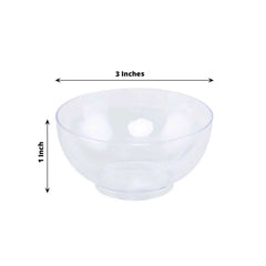 24-Pack Plastic Mini Dipping Bowls Clear - Durable Disposable Bowls for Snacks 2oz