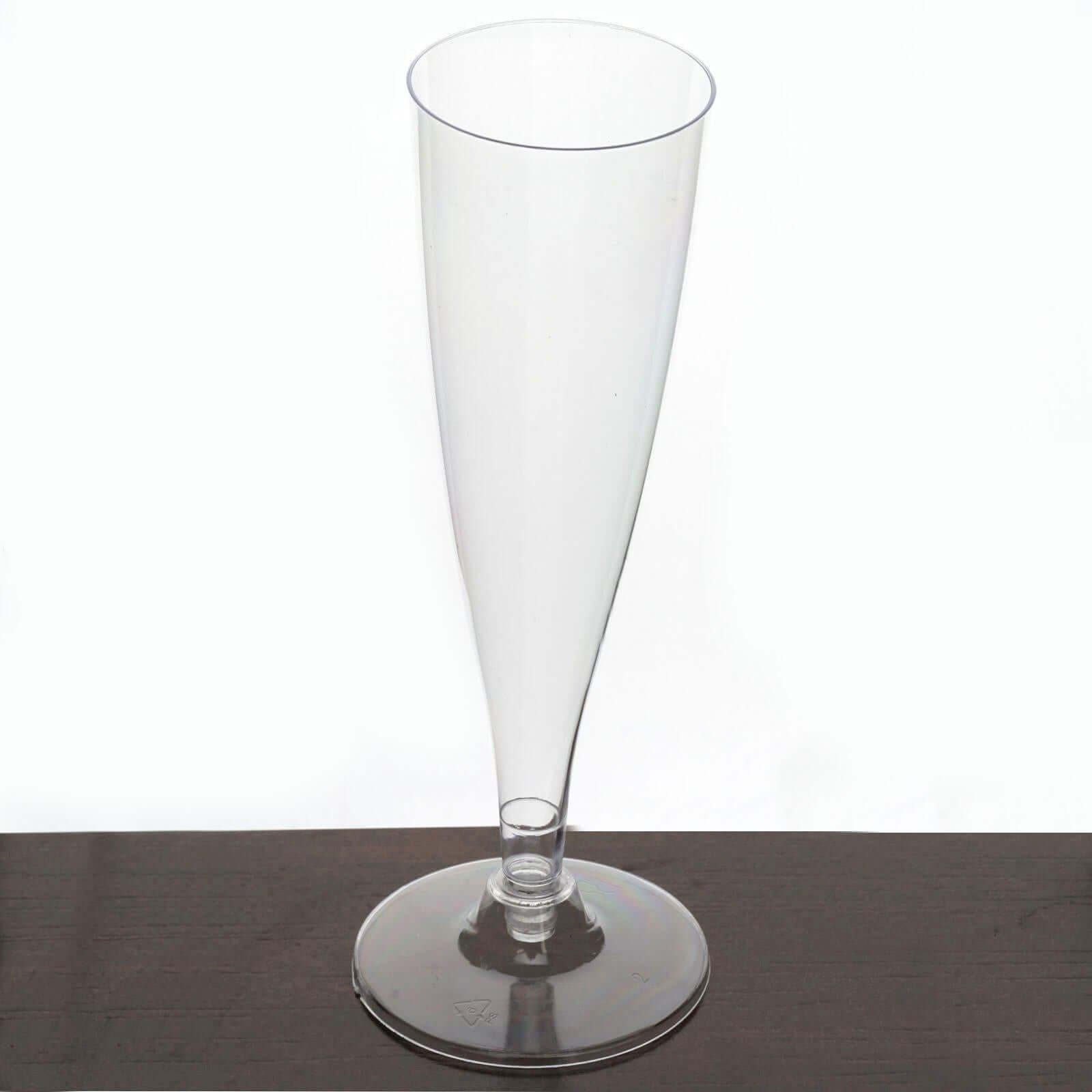 12-Pack Plastic Champagne Flutes Hollow Stem Clear - Lightweight Disposable Glasses for Toasts 5oz