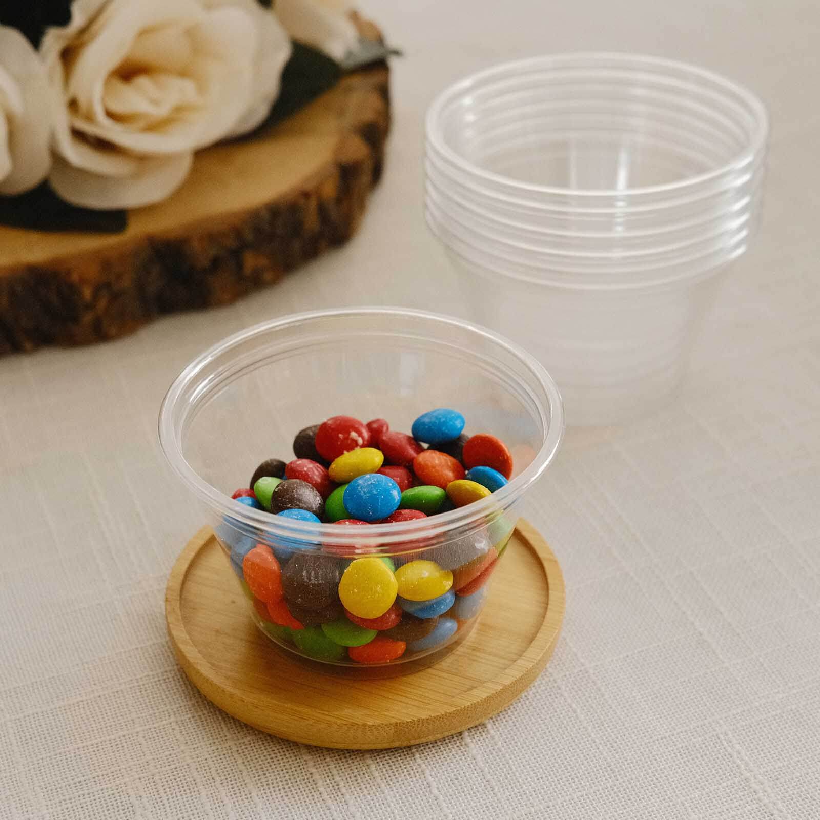 50-Pack Plastic Dessert Parfait Cups Clear Dome Lid - Perfect for Ice Cream 7oz