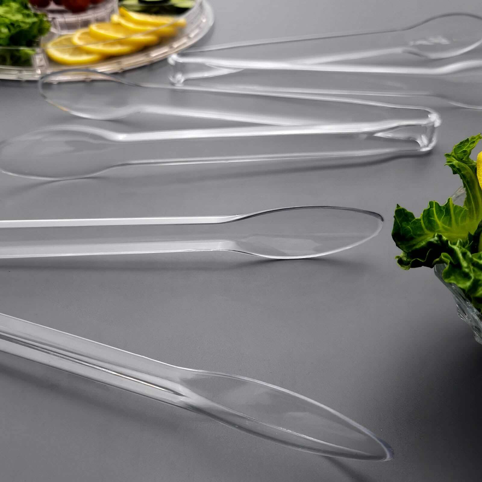 3-Pack Plastic Serving Tongs Clear - Durable Disposable Food Service Tongs for Salad Bars Dessert Tables Buffets 12"