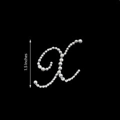 12 Pack 1.5" Clear Rhinestone Monogram Letter Jewel Sticker Self Adhesive DIY Diamond Decor - X