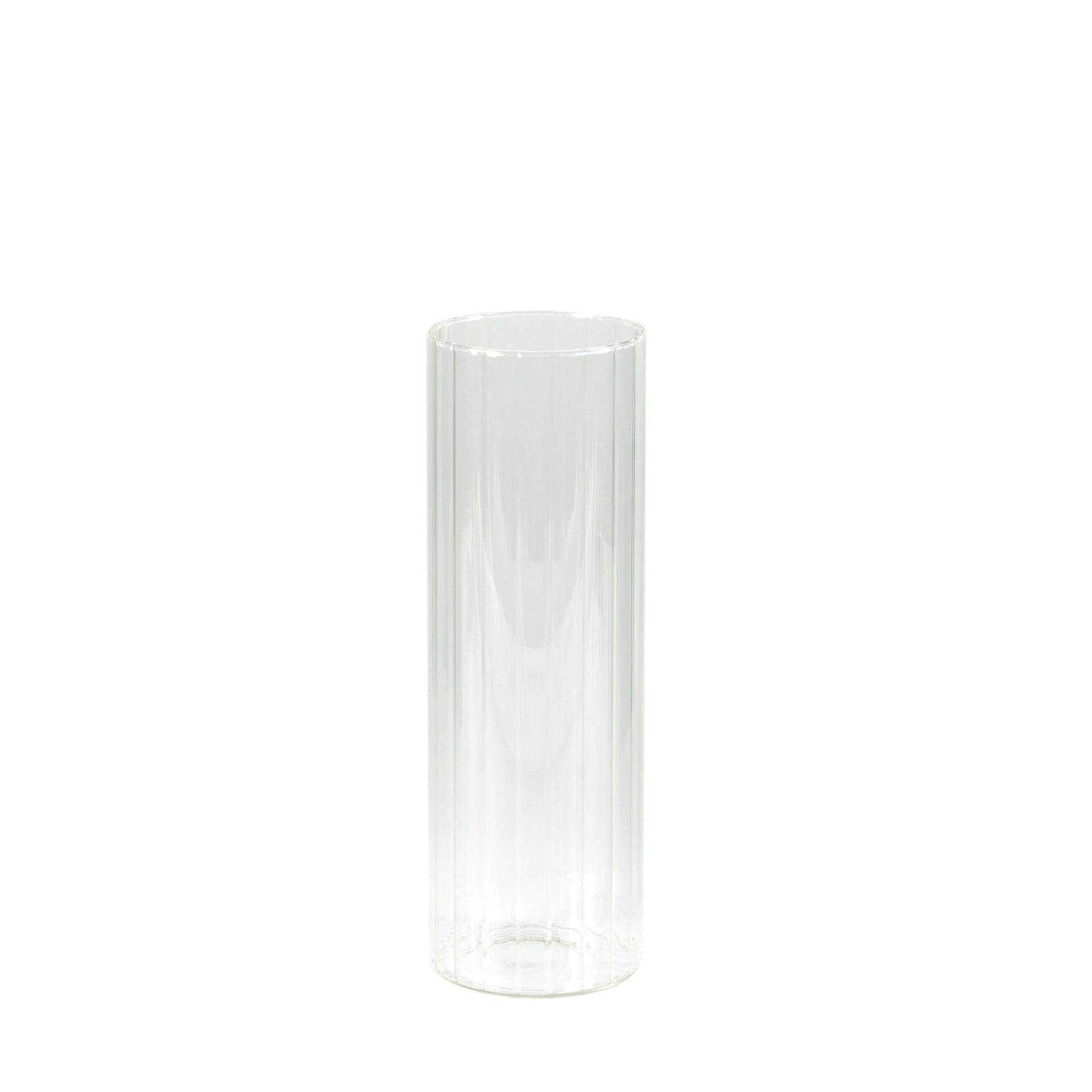 12" Ribbed Cylinder Glass Vases – 6 Pack Clear Tall Vases for Floral Arrangements, Tabletop Decor & Events