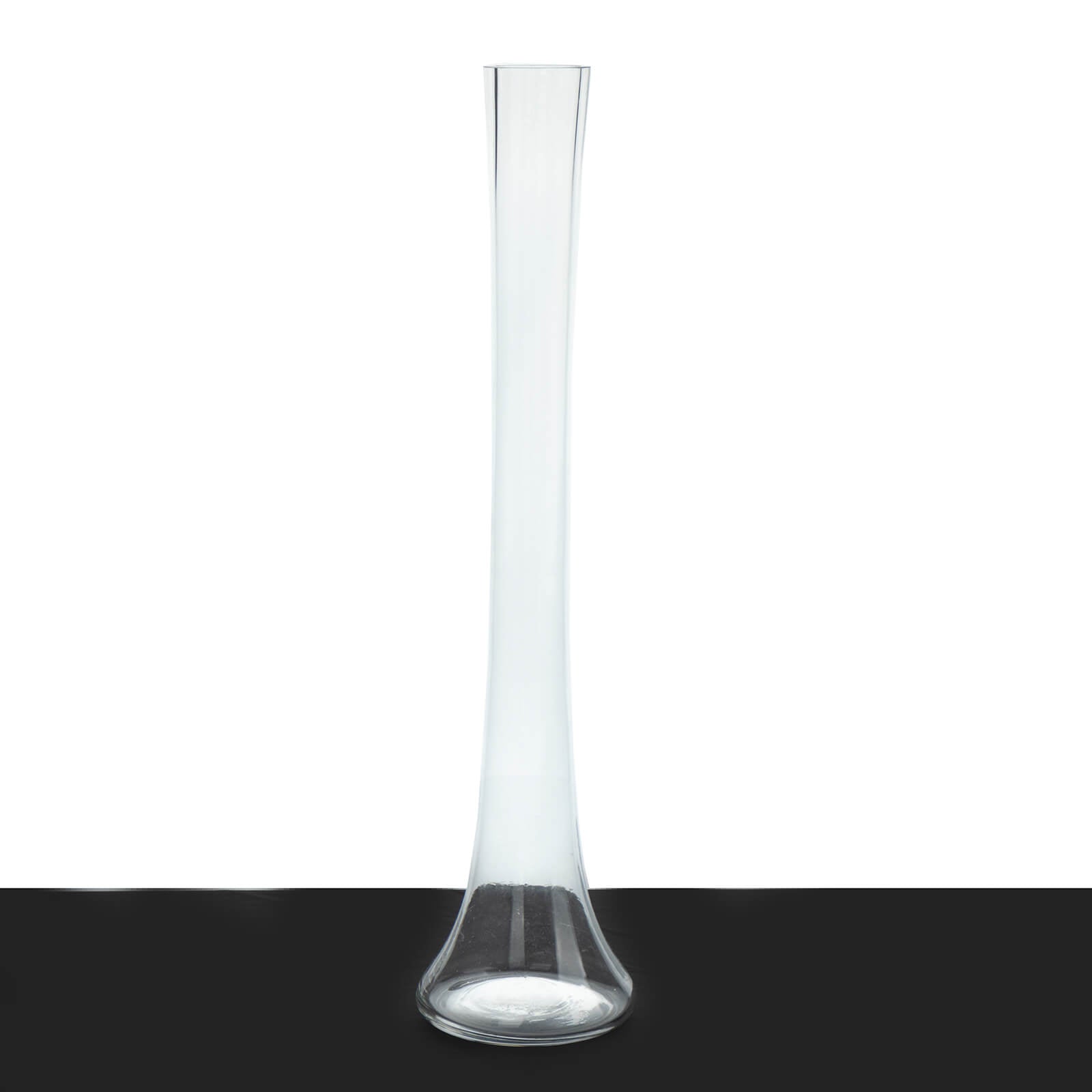 6-Pack Glass Eiffel Tower Vases Clear with Round Base - Tall Skinny Flower Bud Wedding Centerpieces 20"