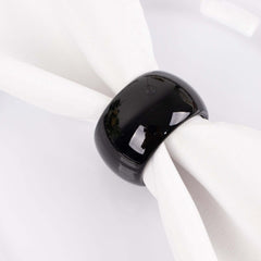 4 Pack Shiny Metallic Black Acrylic Napkin Rings