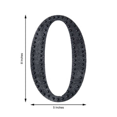 Decorative Rhinestone Alphabet "O" Letter Stickers, Glitter Adhesive Craft Letters Black DIY Sparkle Embellishments 8"