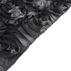 Rosette Satin 14"x108" Table Runner Black - Grandiose Design