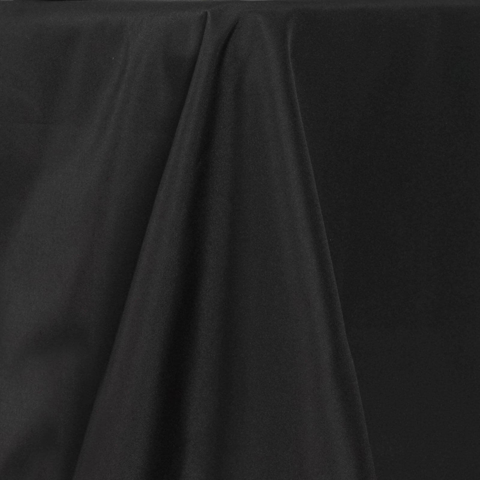 Premium Polyester 60"x102" Rectangle Tablecloth Black - Durable 220GSM Wrinkle-Resistant Table Cover for Weddings & Events