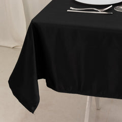 Lamour Satin 54"x54" Table Overlay Square Tablecloth Black - Durable & Silk-Like Table Cover for Weddings & Parties