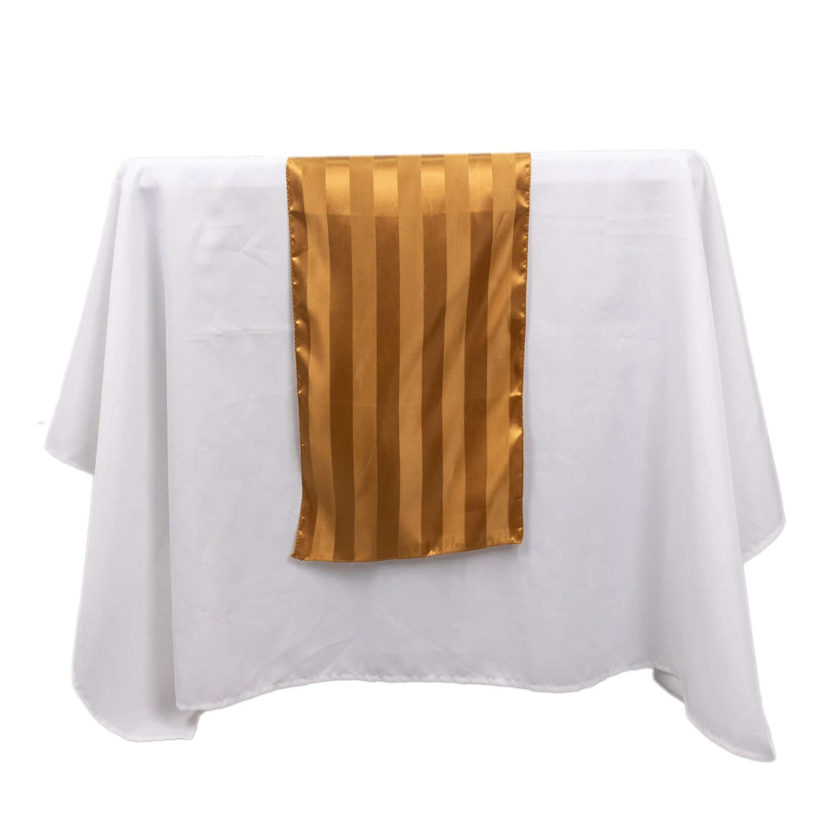 Satin 12"x108" Table Runner Gold - Stripe Table Decor