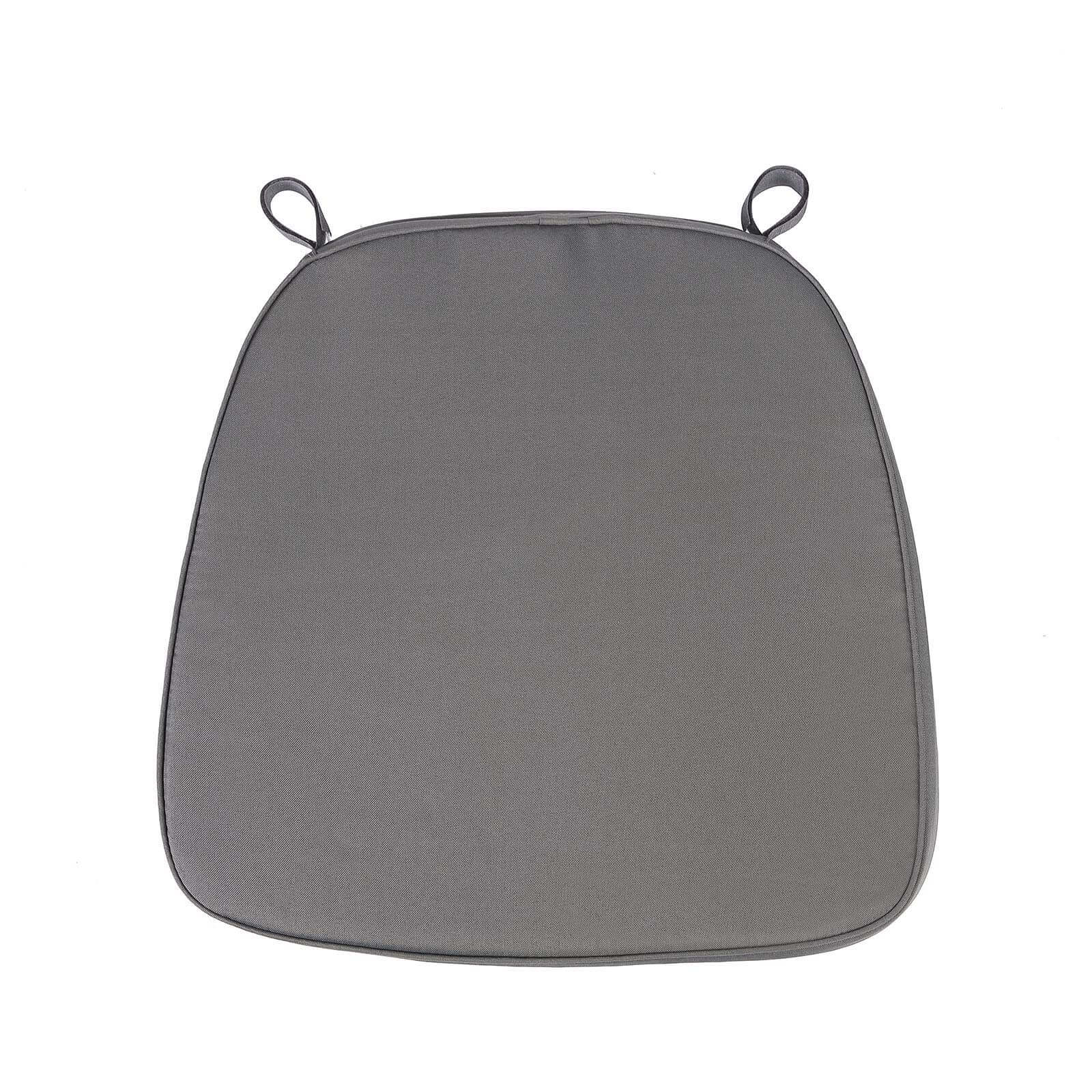 Chiavari Chair Cushion with 1.5" Thick Memory Foam and Ties Charcoal Gray - Stylish Removable Cover for Comfort