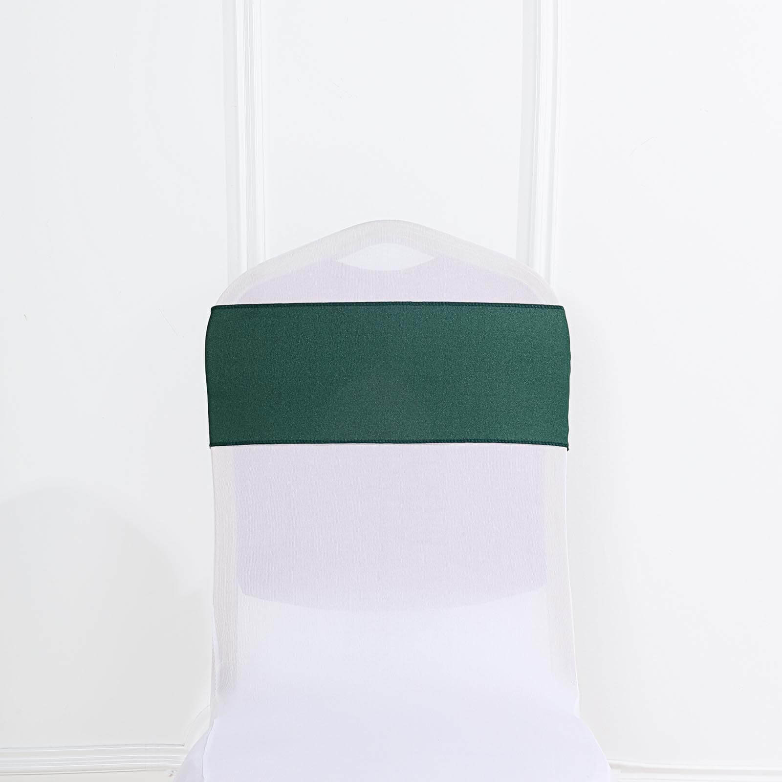 5 Pack Polyester Chair Sashes Hunter Emerald Green 6"x108"