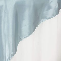 Satin 90"x90" Table Overlay Square Tablecloth Light Blue - Smooth Finish Table Topper