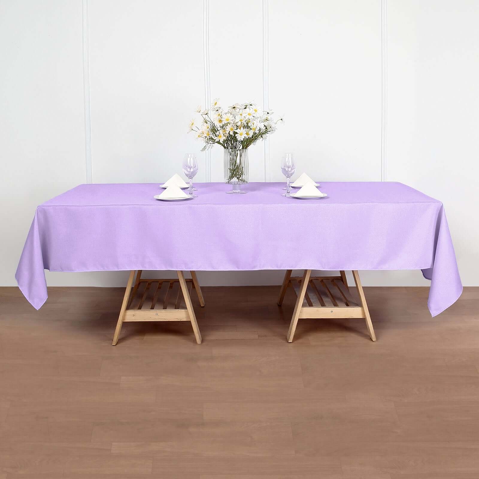 Polyester 60"x102" Rectangle Tablecloth Lavender Lilac - Durable and Stylish Table Cover