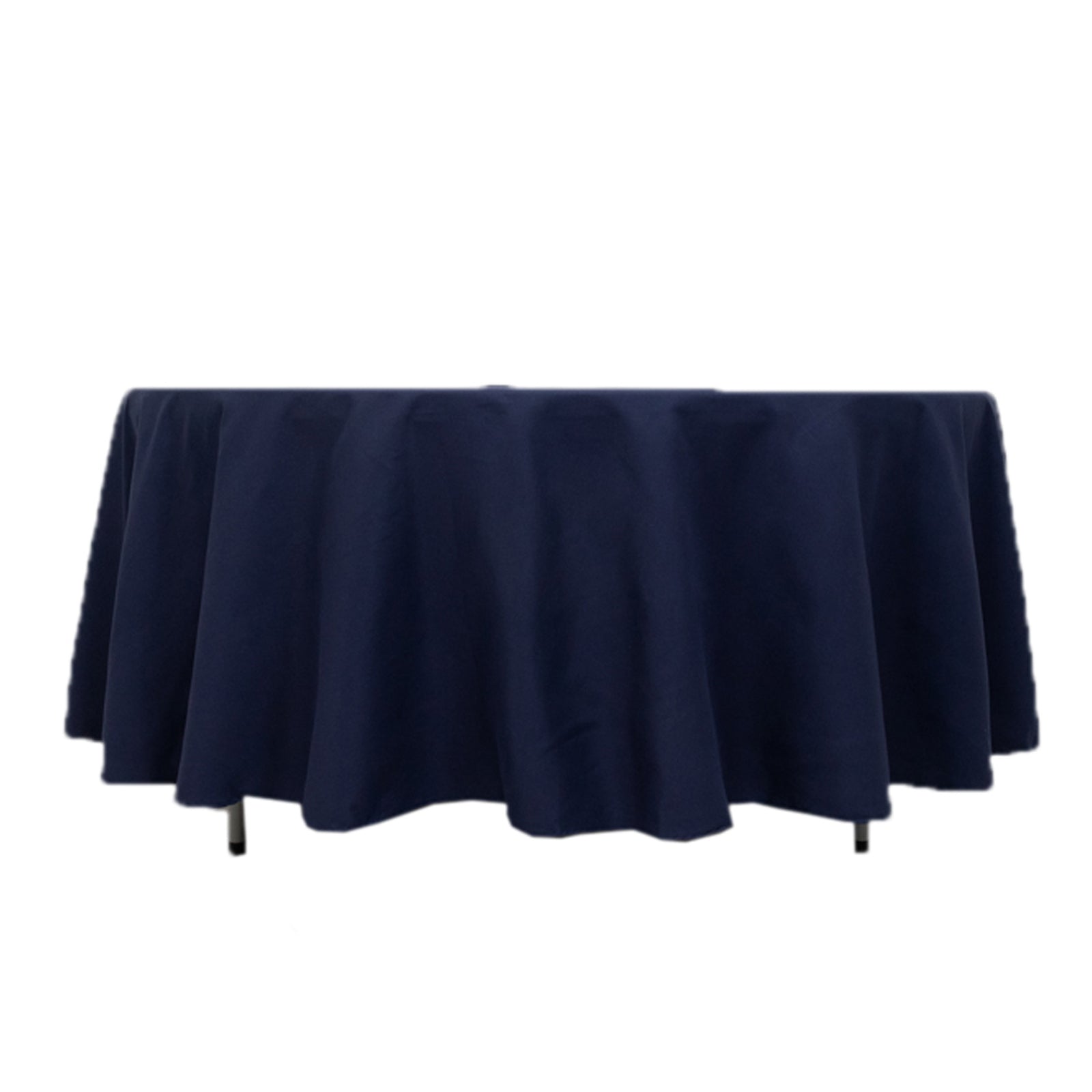 Cotton Blend 108" Round Tablecloth Navy Blue - Wrinkle-Resistant Design