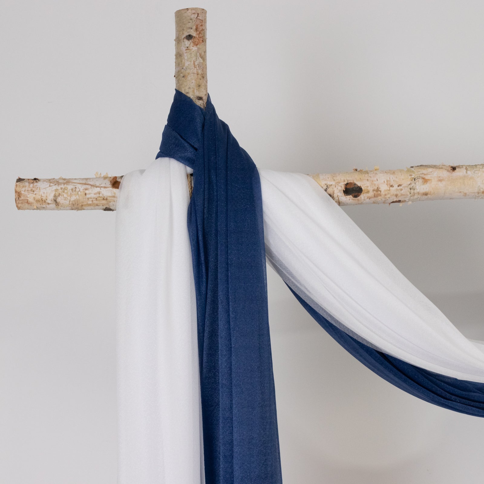Navy Blue Sheer Backdrop Drape – 5ftx32ft Wedding Arch & Ceiling Decor Panel, Wrinkle Free with Soft Shimmer