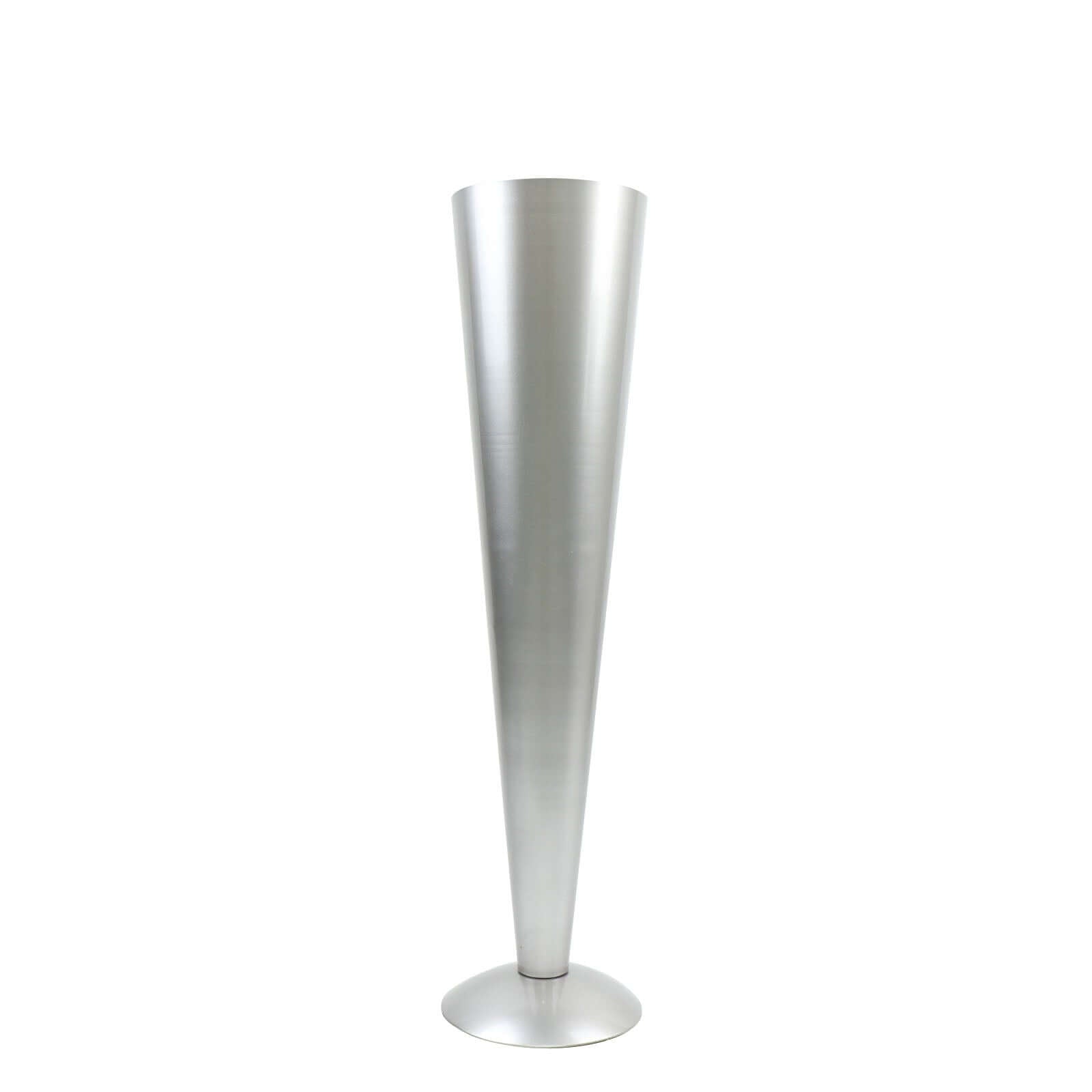 Metal Trumpet Vase Brushed Silver - Durable Design for Stylish Wedding Decor 28"