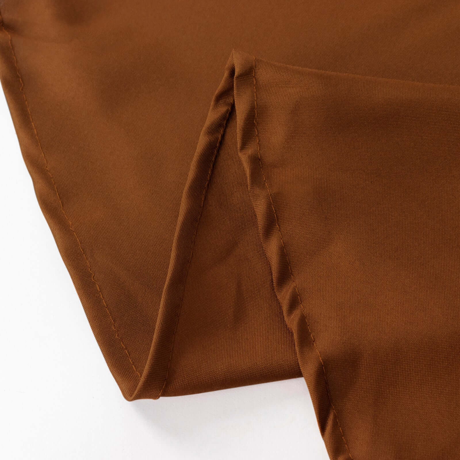Polyester 108" Round Tablecloth Cinnamon Brown - Wrinkle-Resistant Table Cover