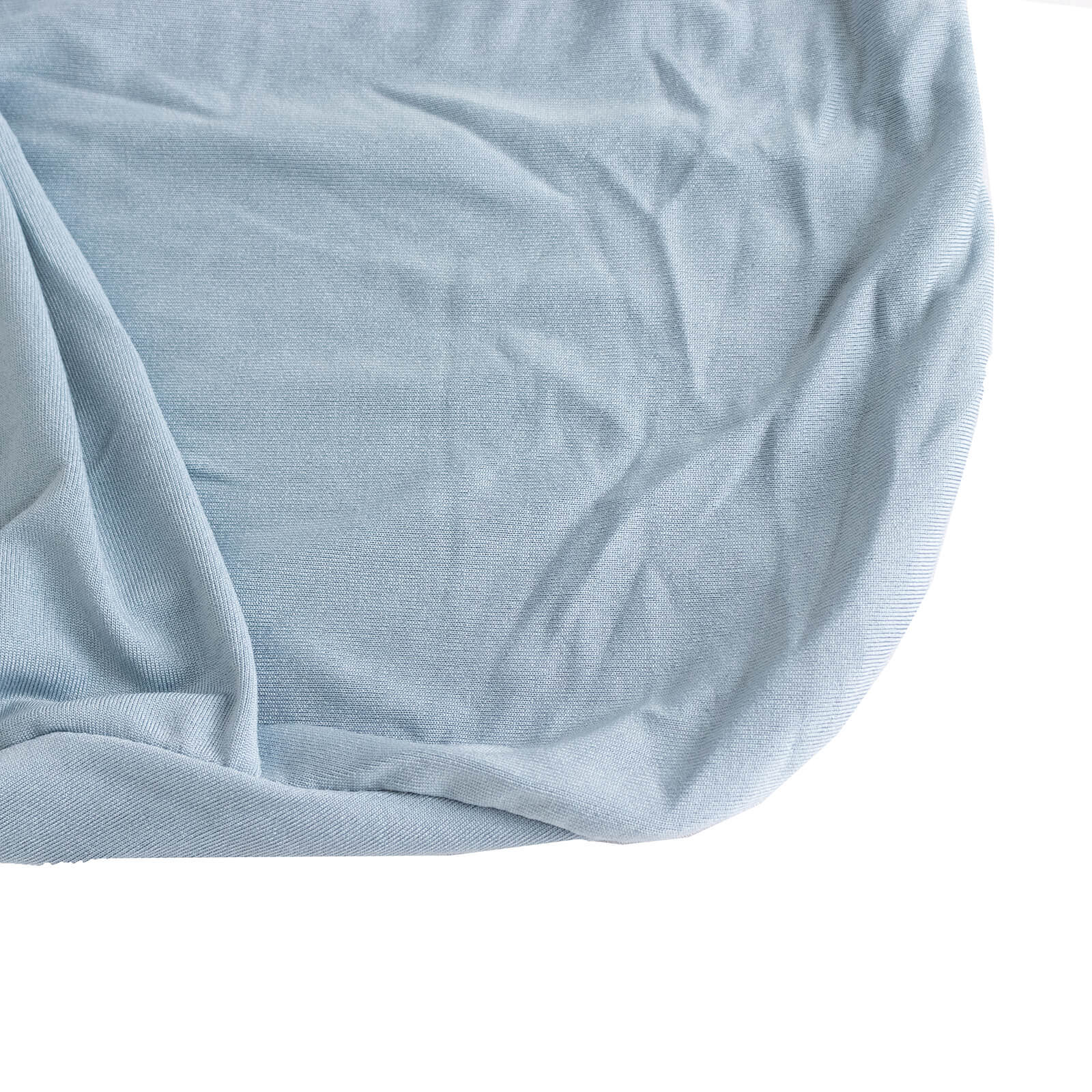 Stretch Spandex Chair Cover Dusty Blue for Folding Chairs - Secure Fit Slipcover with Silver Rhinestone Buckled Sash Band