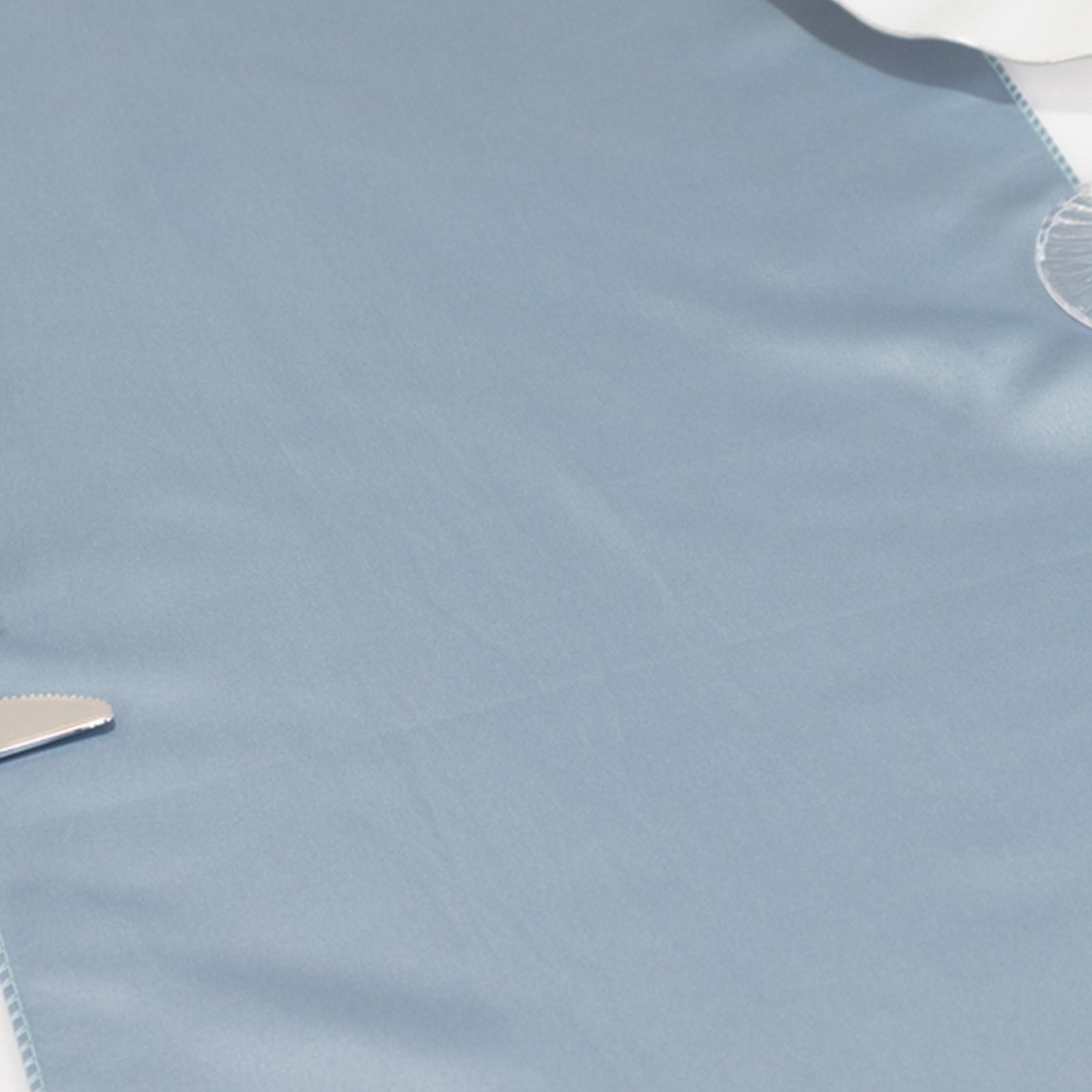 Lamour Satin 12"x108" Table Runner Dusty Blue - Smooth & Lustrous Finish