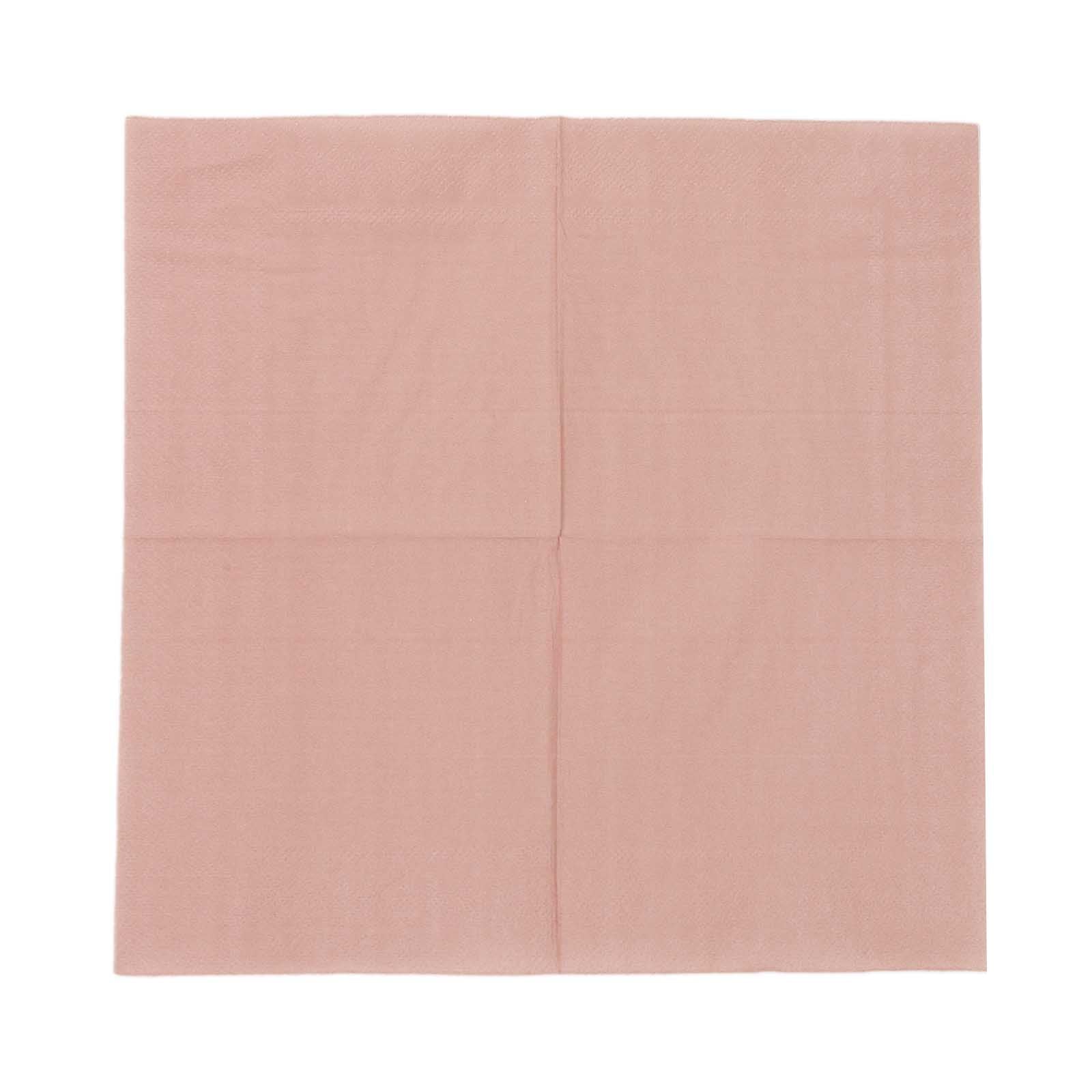 50-Pack Paper Beverage Napkins Dusty Rose - 2 Ply Disposable Soft 18GSM Cocktail Napkins 5"x5"