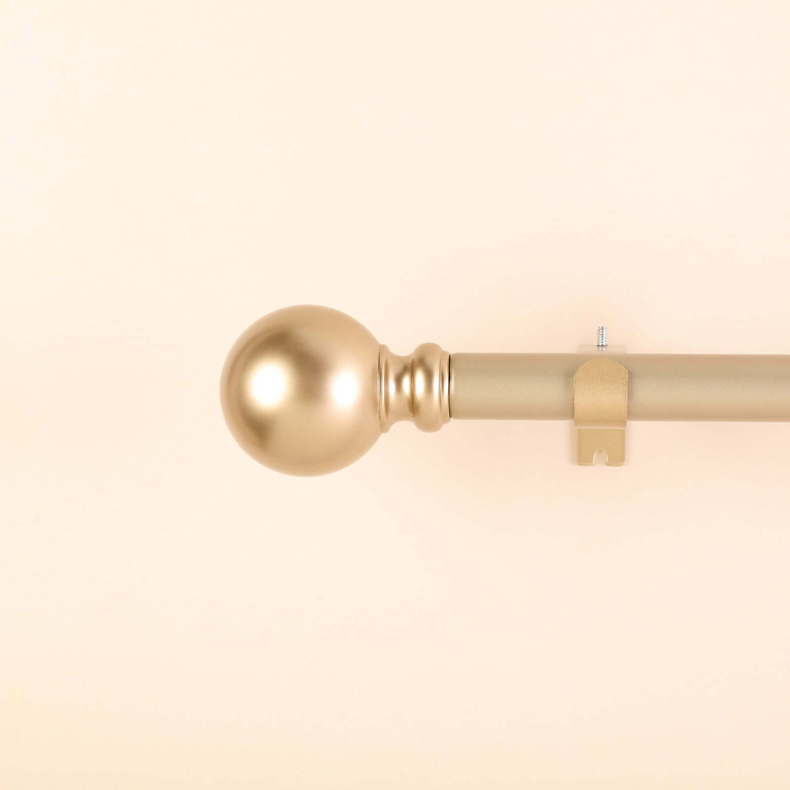 42"-126" Adjustable Curtain Rod Set, Gold, Round Finials