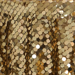 Sequin 90"x156" Rectangle Tablecloth Gold - Seamless Big Payette Design for Luxe Celebrations