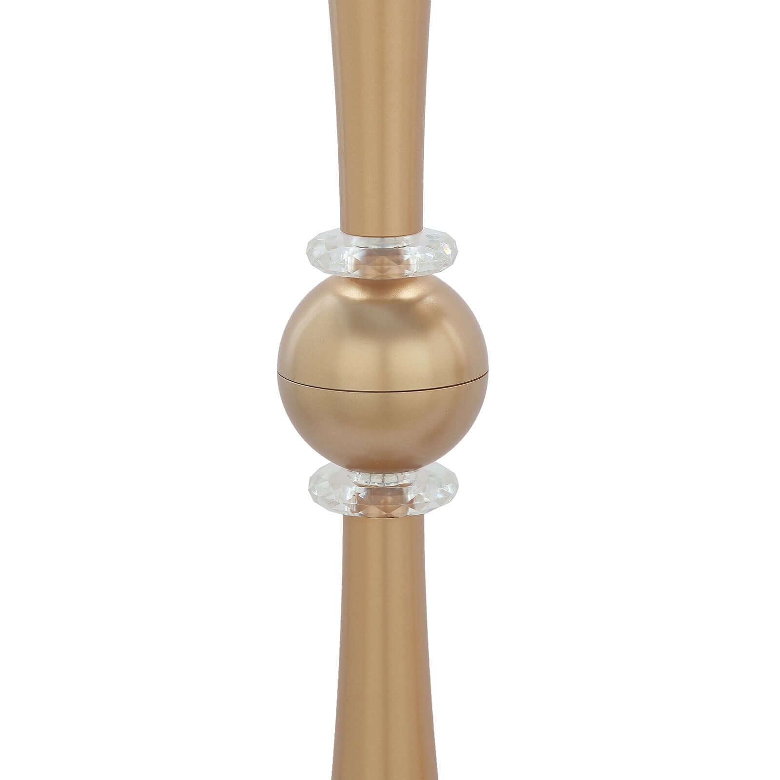 2 Pack 31" Shiny Gold Crystal Embellishment Trumpet Flower Vase, Reversible Plastic Table Centerpiece