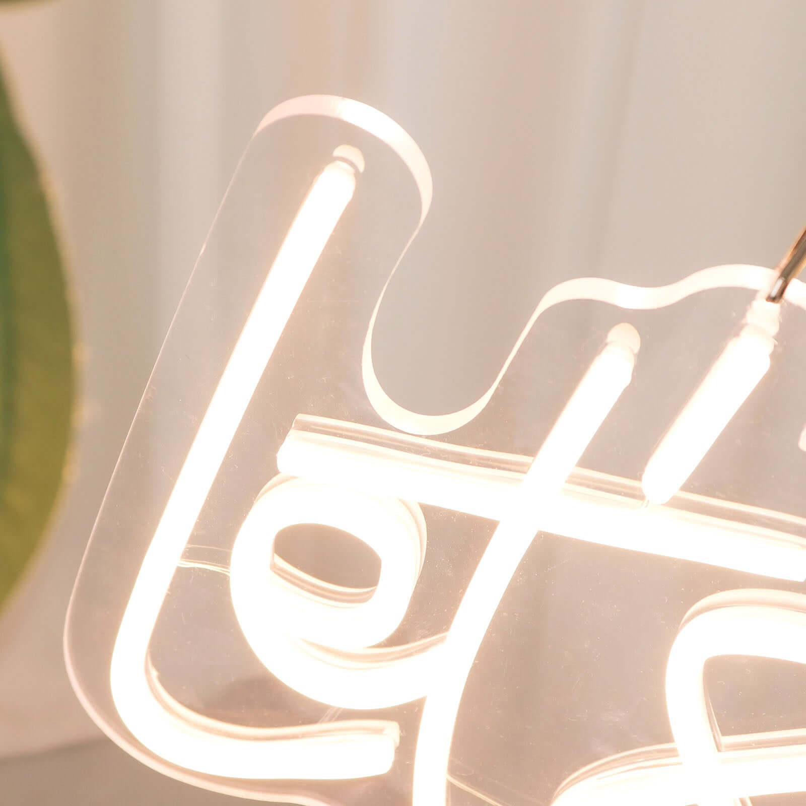 23" Let's Party Neon Light Sign, LED Reusable Wall Décor Lights With 5ft Hanging Chain