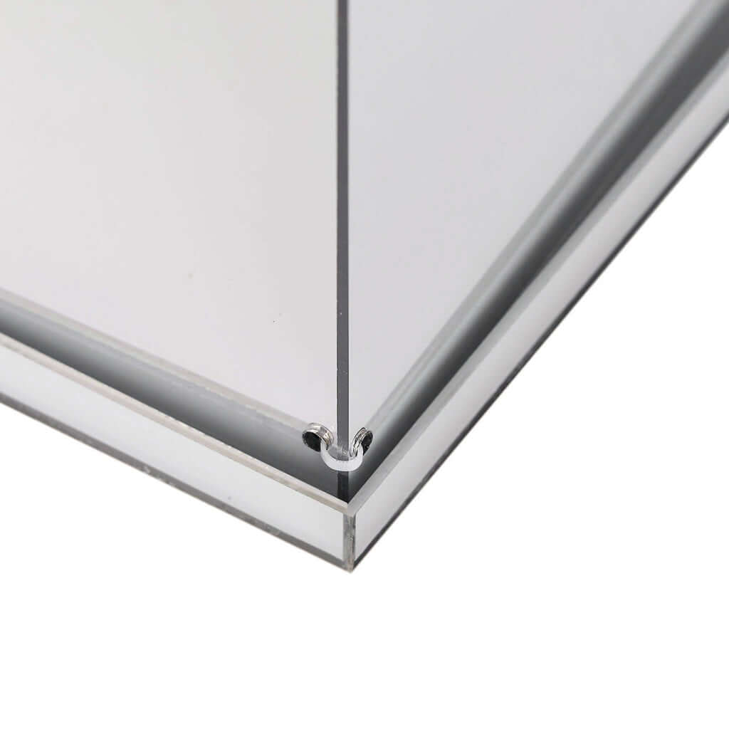 24" Silver Mirror Finish Acrylic Display Box, Pedestal Riser with Interchangeable Lid and Base