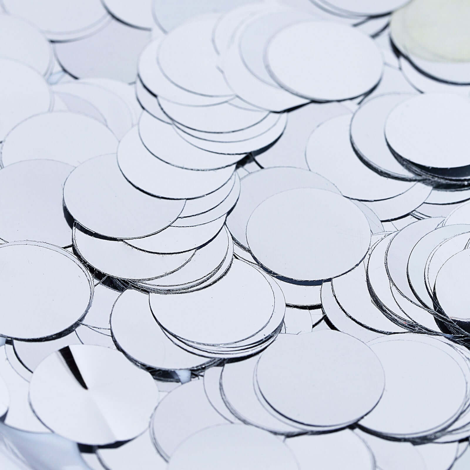 Metallic Round Party Confetti 18G Bag Silver Foil, Balloon Table Confetti Glitter Dots for Festive Weddings Baby Bridal Showers & Events
