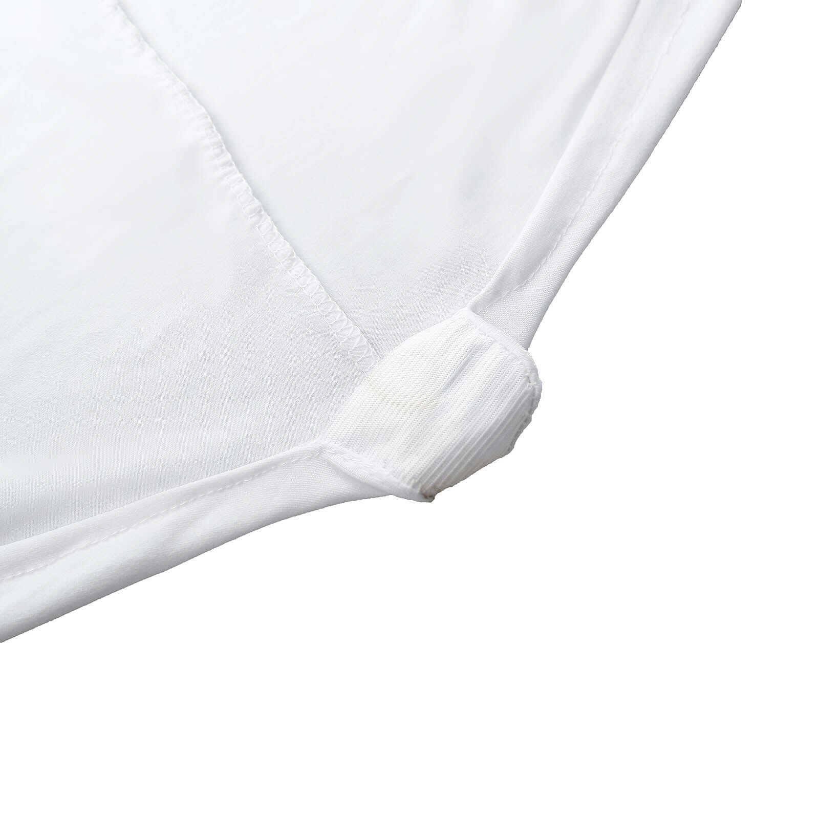 Stretch Spandex 72"x30" Rectangular Table Cover White with Curved Open Back Design Tailored Professional Look for Tradeshows, Events & Exhibitions
