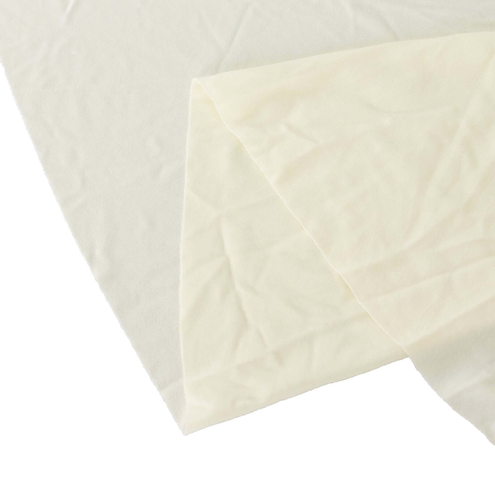 Spandex Round 5ft Table Skirt Ivory with Wavy Skirt-Like Effect Stylish Table Cover