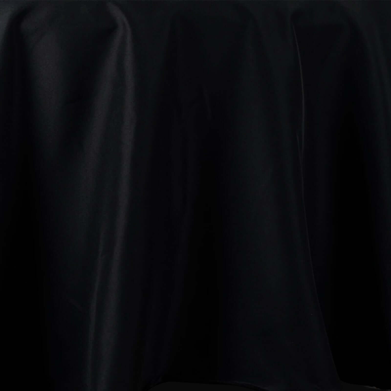 Premium Polyester 108" Round Tablecloth Black - Wrinkle-Resistant 220GSM Table Cover for Weddings & Events
