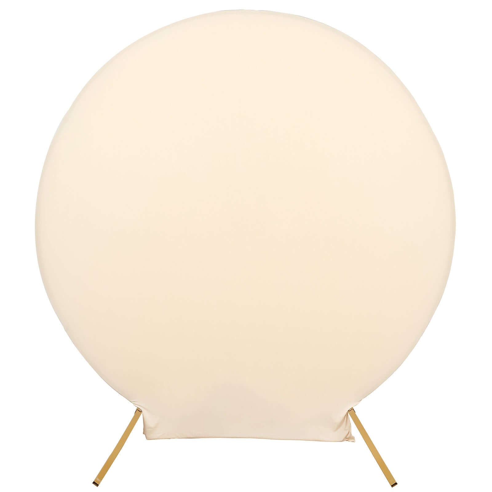 7.5ft Matte Beige Round Spandex Fit Party Backdrop Stand Cover