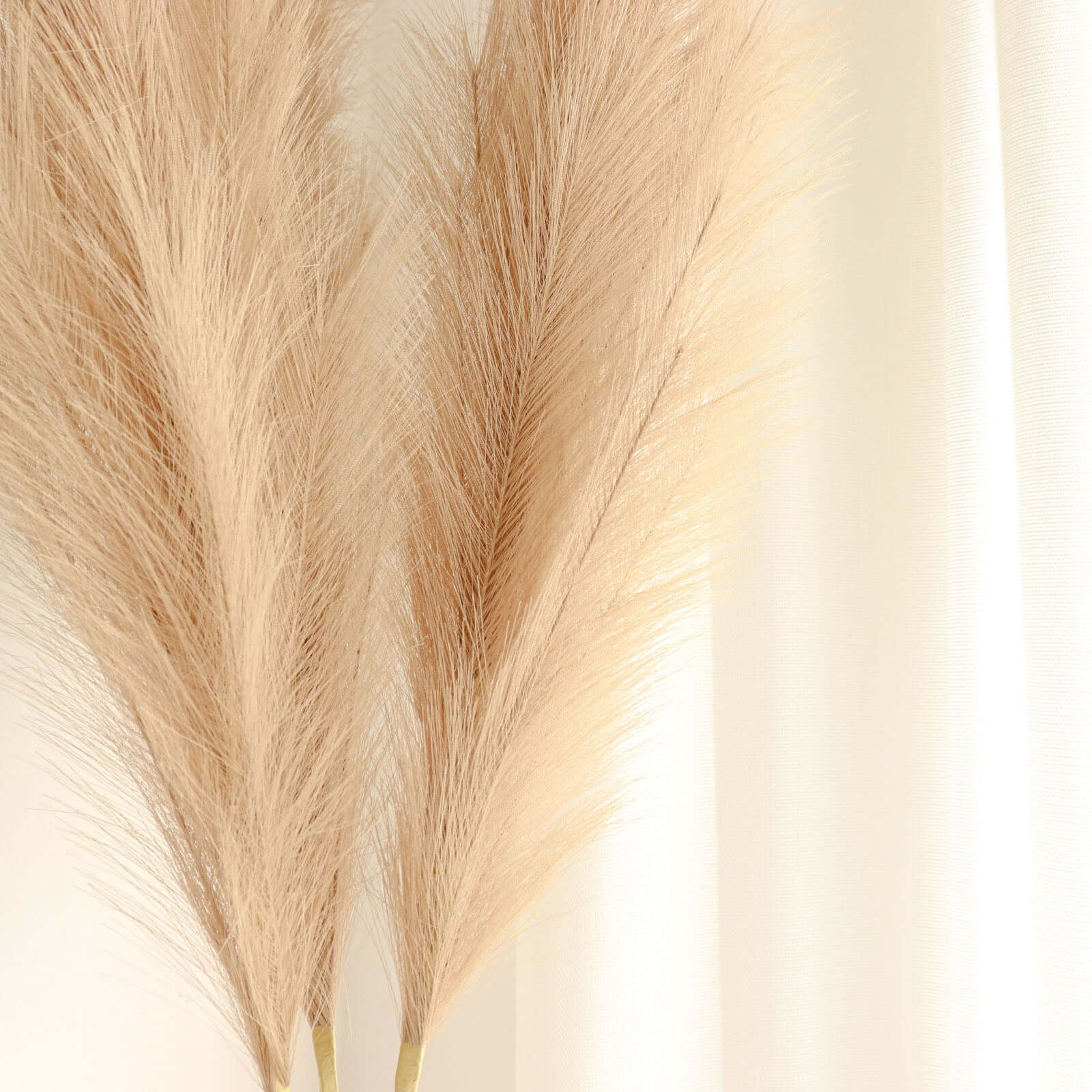 3 Stems Artificial Pampas Grass Decor Taupe - Soft Realistic Faux Ornamental Grass Branches for Rustic Boho Chic Backdrops Floral Styling & Vase Displays 44"