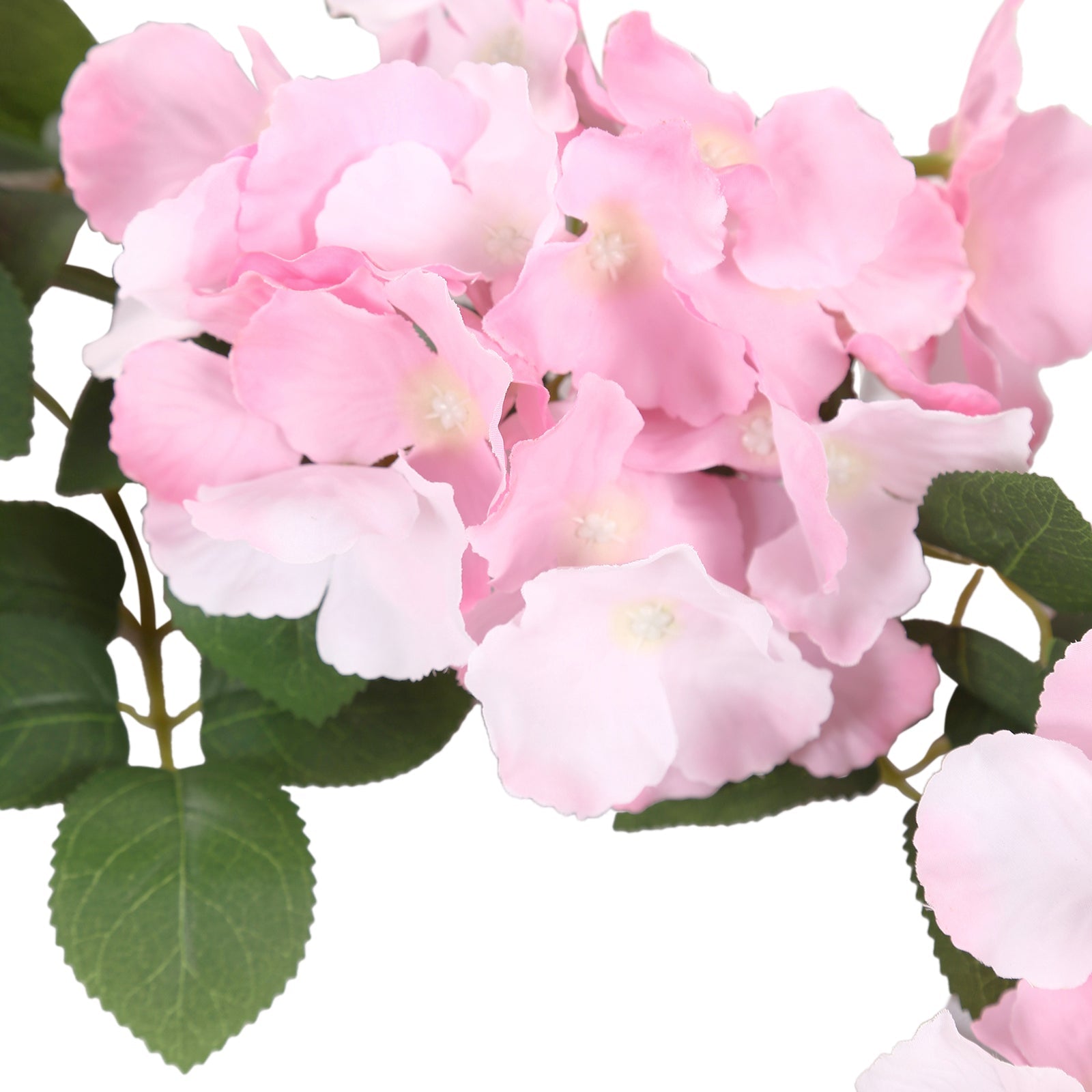 2-Pack Pink Artificial Hydrangea Garland 5.5ft – Artificial Silk Floral Vine with Green Leaves
