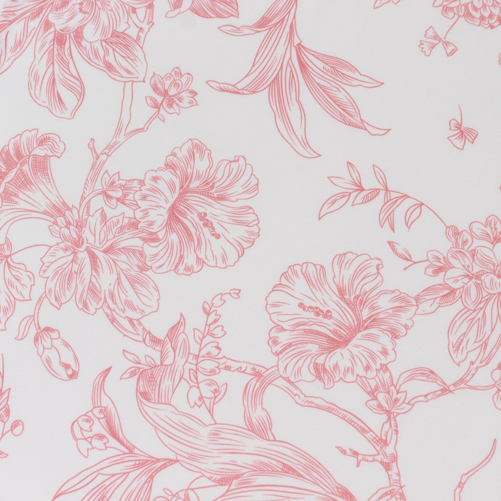 5-Pack French Toile Polyester Cloth Napkins – 17"x17" Pink and White Reusable Table Napkins in Floral Design for Events & Dining