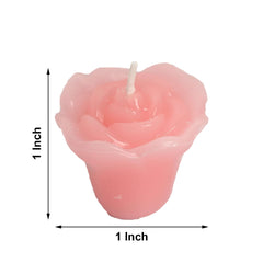 12-Pack Mini Floating Candles Rose Flower Design Pink - Wedding Vase Fillers for Decor 1"